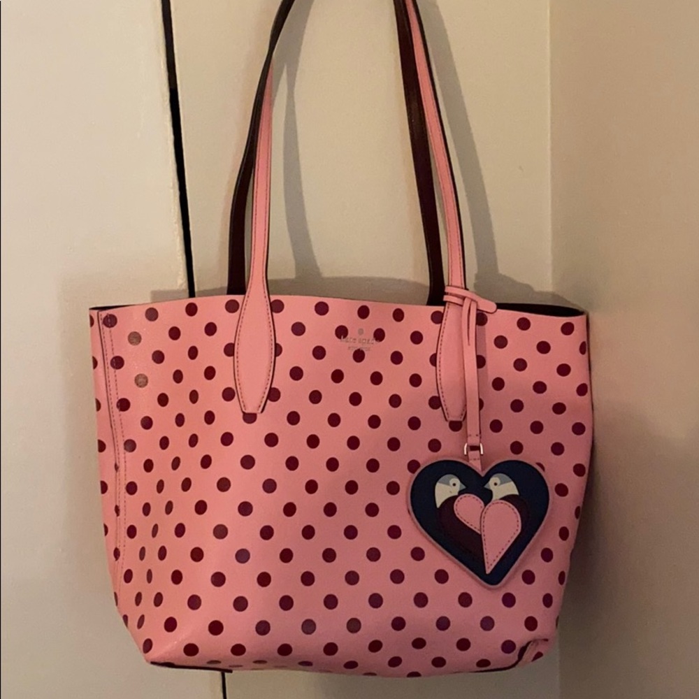 Kate Spade genuine lovebirds leather tote